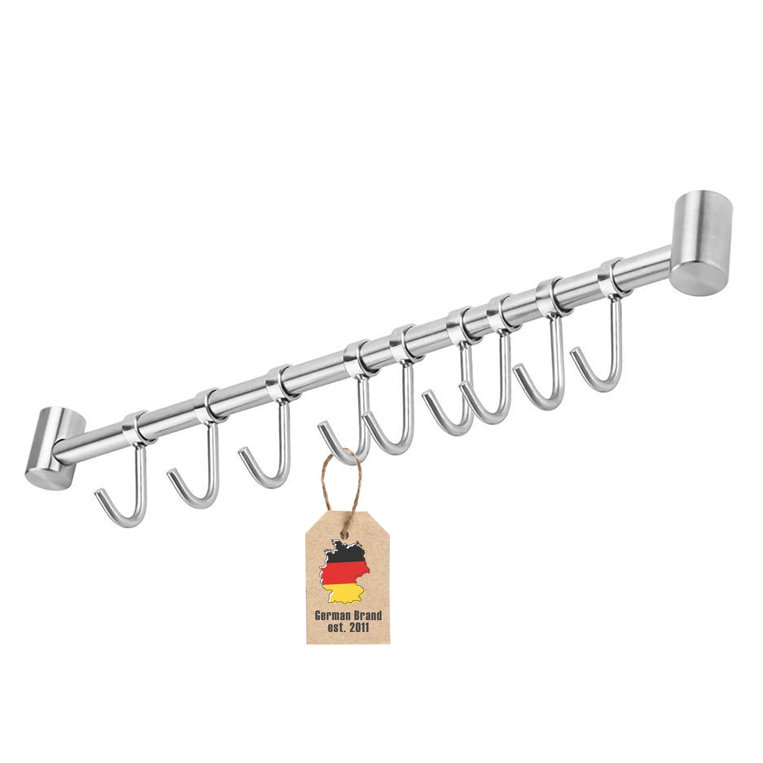 Barre de suspension en acier inoxydable avec 4 crochets, barre à