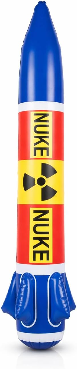 Inflatable Missile Prop | Blow Up Nuke Prop | Inflatable Rocket Ship Fake Missile | Soldier Costume Props | Astronaut Costume Accessories | Military Costumes Accessory | Not Real | PVC | 28"