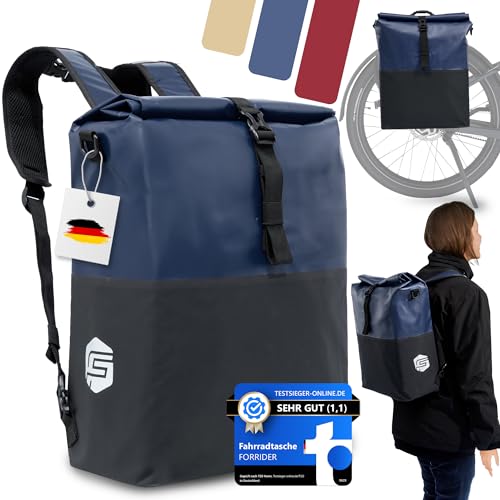 Sacoche de vélo 3 en 1 étanche 27L réfléchissante pour ordinateur