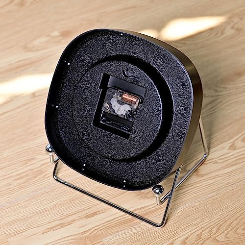 Fichl 9-Inch Small Silent Black Square Cubesugar Wall Clock, Discover Elegance With Modern Black & White. Unique Over-The-Edge Numbers, Non-Ticking Sweeping, Durable Plastic Frame & Clear Glass Panel #TOP3