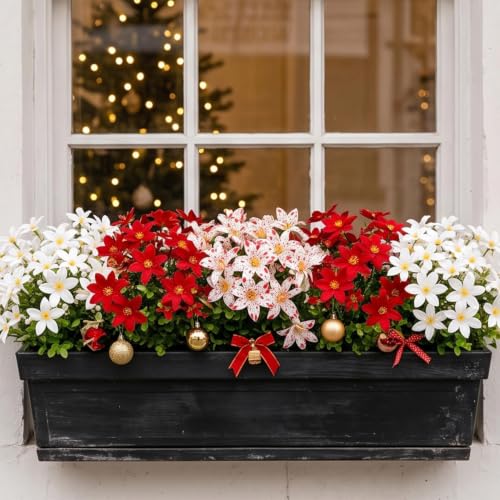 33PCS Fake Flowers for Outside Artificial Flowers Outdoor UV Resistant - image 1