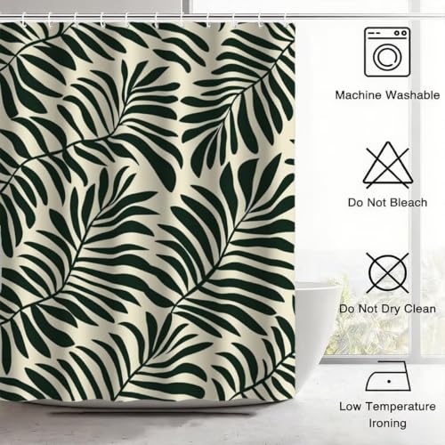 Rideau de douche tissu polyester lavable en machine vert sauge 200x200 cm - 8