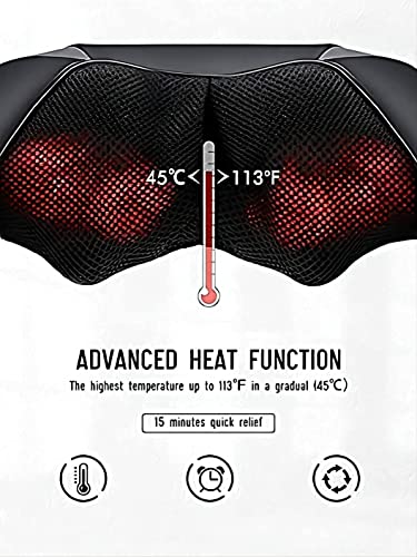 Neck And Back Massager With Heat, Electric Shoulder Massage With 8 Nodes, 3D Deep Tissue Kneading Shiatsu Massagers For Full Body Muscle Pain Relief #TOP1