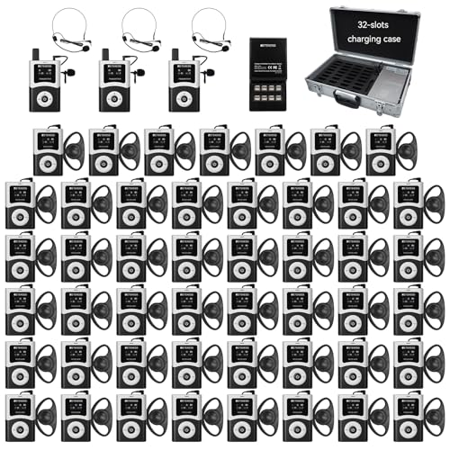 Retekess T130U(4nd Gen T130) Sistema de guía turística inalámbrico, audífonos para guía, alcance 200m, 40h batería, sistema de asistencia para grupos de viaje (3 transmisores 47 receptores) miniatura 1