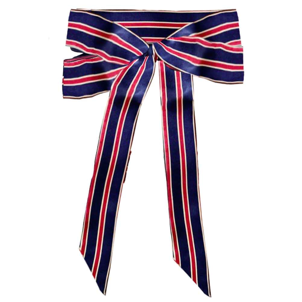 Blue Red and White Scarf Silk Feel Stripe Navy Skinny Ribbon Thin Long Scarves Satin Sash Narrow Soft Polyester Silky Tie Belt Wrap Hairhand for Women Necktie Man Handbag Waist Gift Shirt