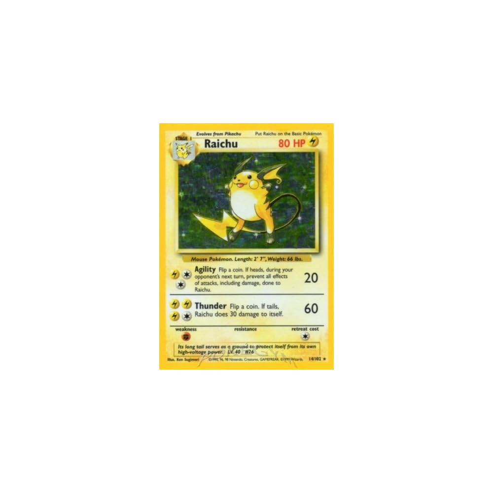 Pokemon - Raichu (14/102) - Base Set - Holo Kuwait | Ubuy