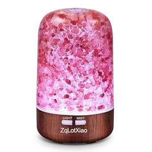 Himalayan Pink Salt Diffuser, 3-in-1 Essential Oil Diffuser & Ionic Salt Therapy & Ultrasonic Cool Mist Humidifier, Waterless Auto-Off & Super Quiet Design, 120ml 7 Light