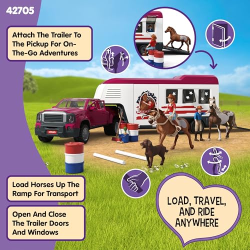 Image of Schleich Horse Club - 119Pc Lakeside Truck And Trailer - Kids 5+ | 42705