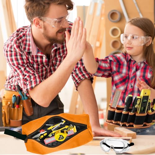 Miniatura 2 de Qeeheng 10 Kit Verdadero De Herramientas Para Niños Con Martillos, Gafas De Seguridad Para Niños, Alicates, Destornilladores, Herramientas Prácticas Para Niños Y Niñas, Regalos De Aprendizaje