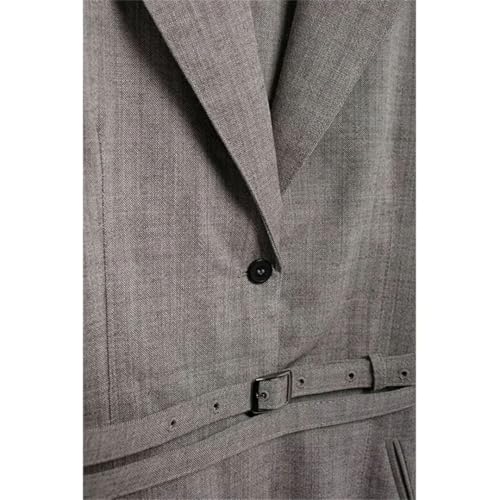 Women Notch Collar Belt Blazer Single Breasted Casual Long Sleeve Blazers Jacket Tops4