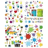 Sticker mural pour chambre d'enfant : un magnifique sticker mural orné d'un motif d'empreintes de mains coloré, unique et attrayant, qui décorera parfaitement votre chambre et reflétera votre goût