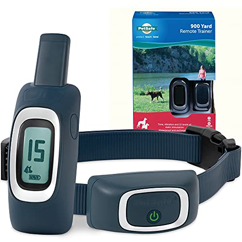 PetSafe Remote Training Collar - 900 Yard (2700 FT) Range - Collar Fits Medium or Large Dogs - Choose from Tone, Vibration, or 15 Levels of Static Stimulation for Training Off Leash Dogs