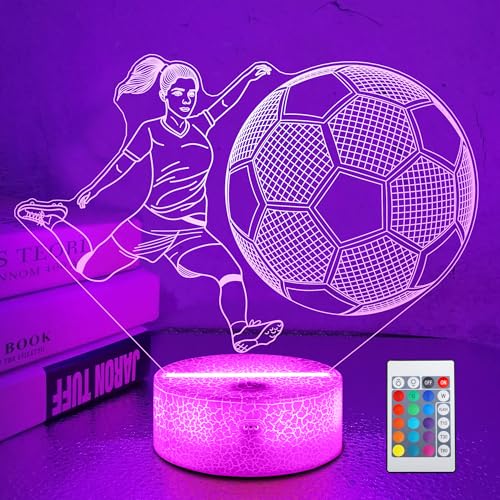 Lámpara Ilusión 3D de Fútbol con Control Remoto y Luz LED