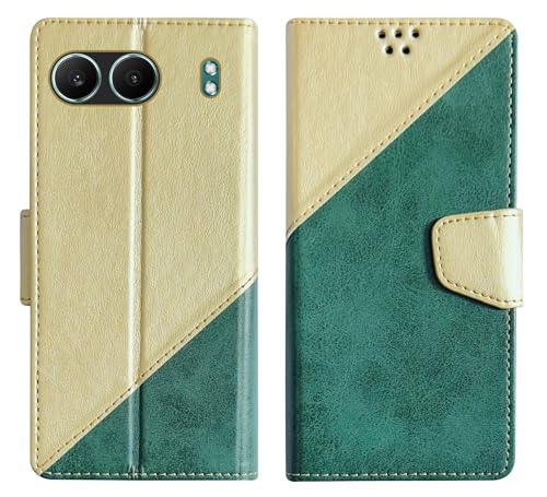Image of SBMS Flip Cover Back Case Cover for OnePlus Nord 4 5G with Magnatic Closure | Inbuilt Stand | Card & Money Pocket (MultiGreen)