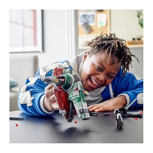 Star Wars Astronave di Boba Fett, Navetta Giocattolo da Costruire con 2 Minifigure dei Personaggi di The Mandalorian, Giochi per Bambini e Bambine da 9 Anni in su, Idee Regalo 75312 - Gadget - Immagine 1
