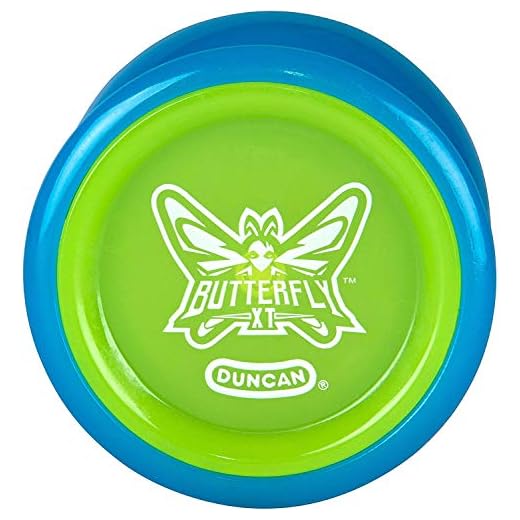 Duncan Toys Butterfly XT Yo-Yo with String, Ball Bearing Axle and Plastic Body, String Trick Yo-Yo, Blue with Green Cap