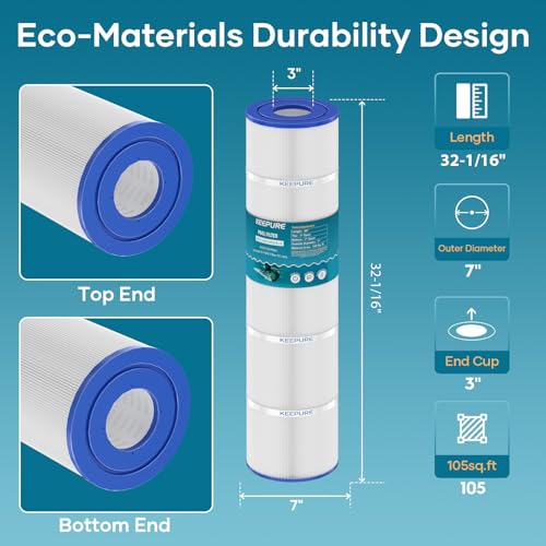 Keepure KPCC130 Ccp520 Pool Filter Cartridges Replacement For Pcc130, Pcc130-Pak4, R173578, 178585, Clean And Clear Plus 520 thumb #2