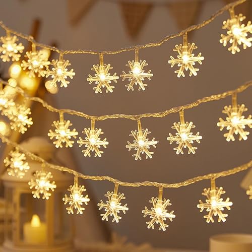 ZingBox Schneeflocken Lichterkette, 6M 40 LED Lichterkette...