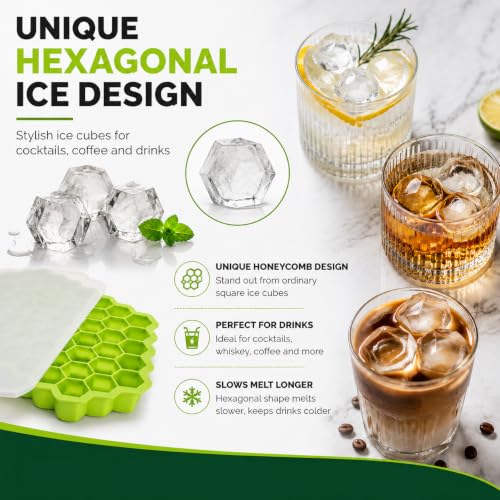 Bandeja de cubitos de hielo de silicona 2 pack con tapa miniatura 4