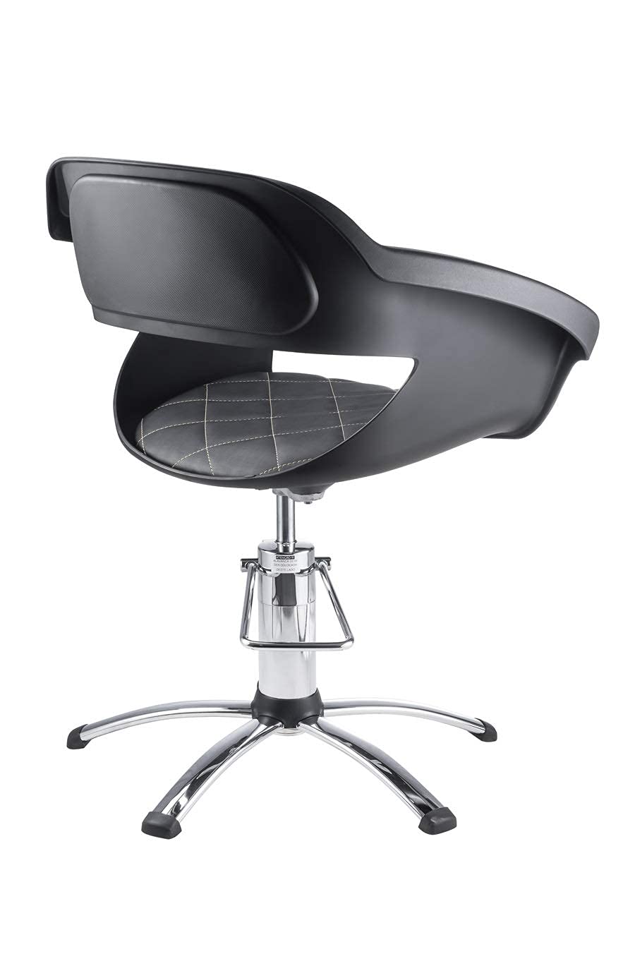 DOMPEL Fauteuil professionnel de coiffure hydraulique Prima pivotant, hauteur réglable, assise confortable, tissu avec double couture, spa, esthétique (noir)