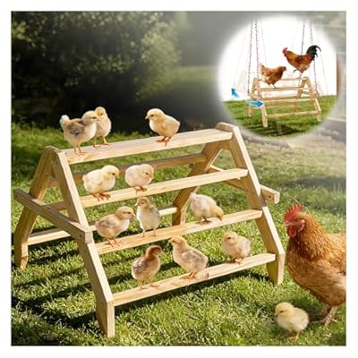 Matutinus 17" Extra Long Chicken Perch, 3-in-1 Chicken Roosting Bars with Swing, Natural Pine Wood Chicken Roost, Chicken Coop Accessory for Hens, Chicks, Parrots & Other Birds