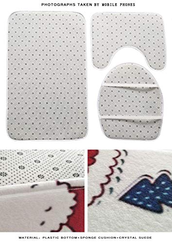 Claean-Acces-Home Wc Vorleger 3 Stück Halloween Party Toilettensitzbezug Dusche Wc Teppich Matte Friedhof Hexe Bedruckte Badezimmer Teppich Flanell Bad Set Für Wohnkultur-Nr. 5_50X80Cm 3St – Bild 6