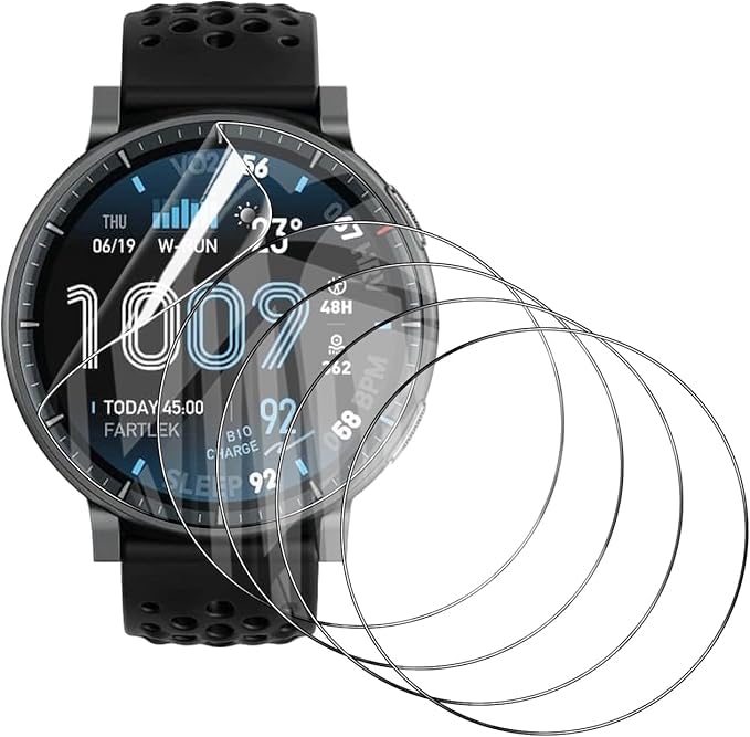 5 Piezas Protector de Pantalla para Amazfit Active Max 48mm Cobertura Completa TPU Film HD Flexible Protección,Sin Burbujas, Anti Arañazos Amazfit Active MAX Protector Pantalla