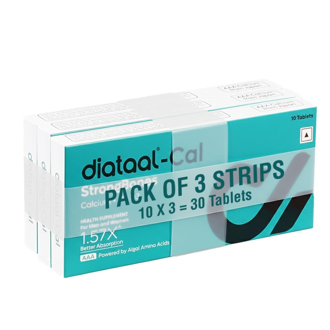 Diataal Cal Strong Bones 10s X 3 | 1 month Bone Strength & Energy pack for Women | Daily Supplement Vitamins Minerals Calcium Nutrition Supplement for all ages| 30 Tablets-picture-24
