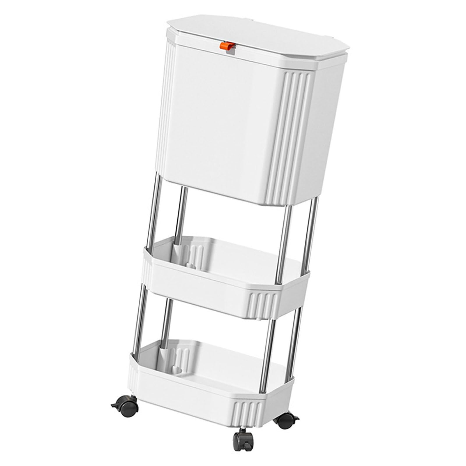 APGLSXY Renter Friendly Trash Bin Storage Shelf Organizers Not Need Drilling Compactly Kitchen Storage Easy Cleaning Garbage Bin Kitchen Trash Can Shelf