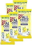 Feuchte Reinigungstücher in Spenderverpackung 400 Stück - 5er Pack (Inhalt 5 x 80 Stück) - Mit frischem Zitronenduft