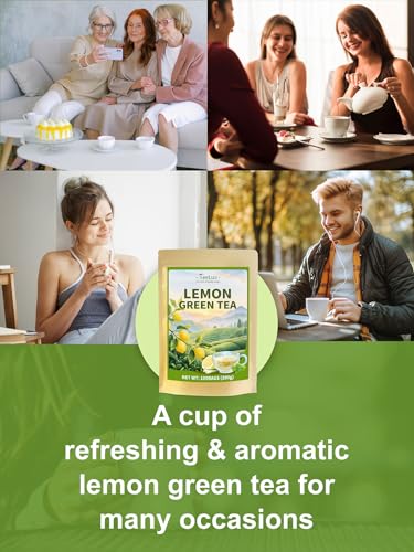 Image of TeeLux Lemon Green Tea Bags, Refreshing & Smooth Taste, 100 Count