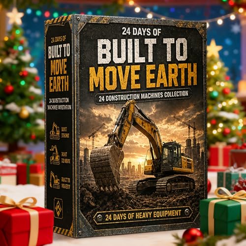 Construction Vehicles Advent Calendar 2026, 24 Day Christmas 2D Acrylic - image 3