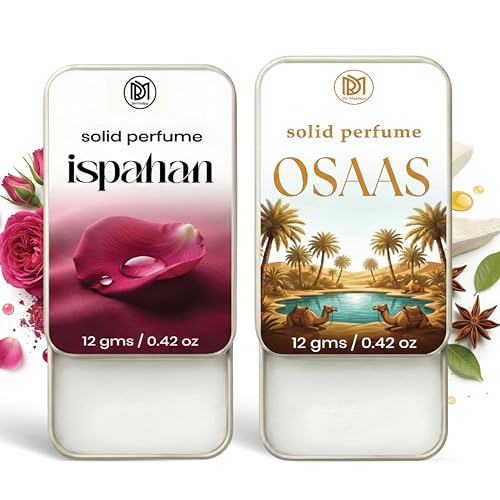 Image of Dr.Mashur Solid Perfume |Osaas&Ispahan Alcohol Free Wax Perfume Balm, Long Lasting | Pocket Tin 12g, Pack Of 2| Non Greasy Smooth Glide, Travel Friendly Men And Women