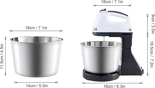 Miniatura 6 de Mezclador eléctrico de pie, mezclador automático para el hogar, ahorro de tiempo, ligero, de 50 a 60 Hz, multiusos, enchufe de EE. UU., 110 V con