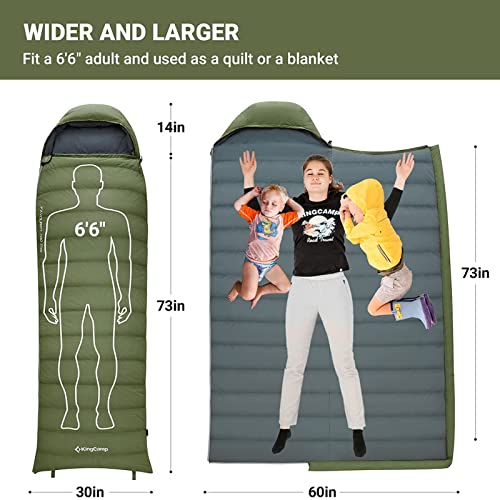KingCamp Down Sleeping Bag 650 Fill Power Ultralight Compact Portable Sleeping Bags for Adults Cold Weather 3 Season… - Image 4