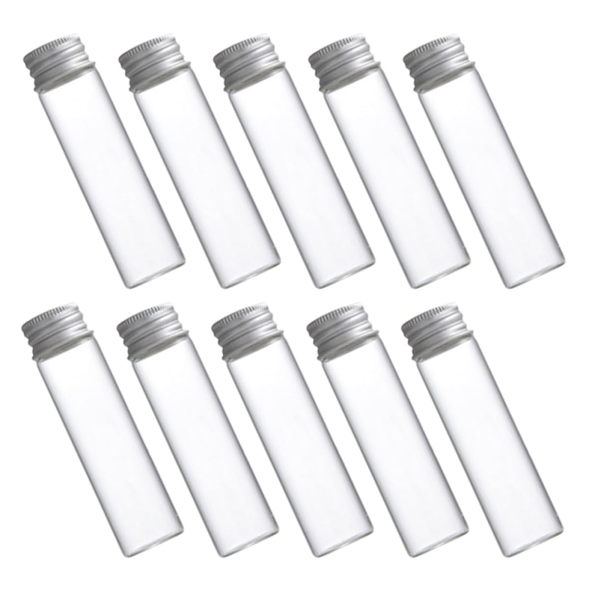 jojofuny 30 Stück 50 Ml Klarglas Reagenzgläser mit Schraubverschluss Kleine Glasflaschen aus Glas mit Aluminiumkappen Dicht Verschließbar für Labor und Bastelarbeiten