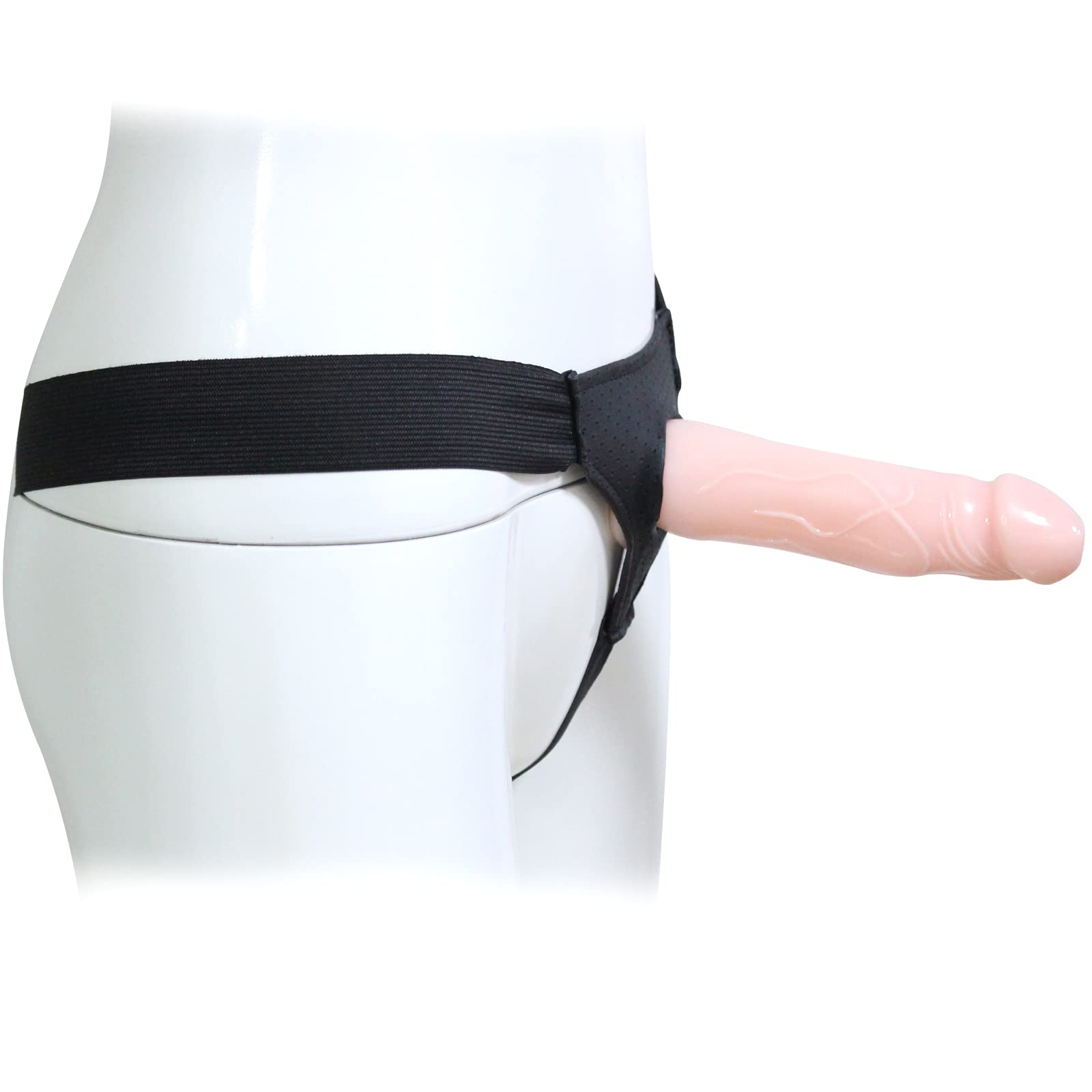 Consolador con correa BDSMJOY, fundas para pene, tanga ajustable con consolador hueco, extensor de pene para hombres, masturbador de réplica de pene para juegos de rol. (S)