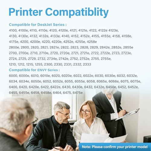 Image of 67XL Black Ink Cartridge (2 Pack) Compatible for HP Ink 67 67XL High Yield Printer Ink for HP67 HP67XL Work for HP DeskJet 2855e 2755e 1255 4100 2800e 2755e 2700 4255e ENVY Pro 6455 6485 6055e 6000