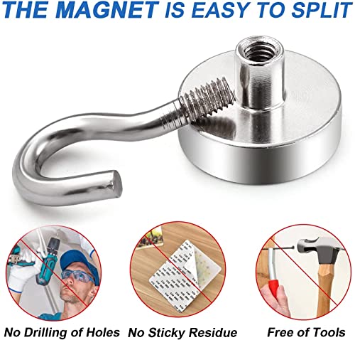 Image of LOVIMAG Magnetic Hooks, Cruise Essentials 2026, 12 Pack-30LBS | Heavy Duty Strong Magnet Hook for Cruise Cabin, Refrigerator Fridge, Ship, Classroom, Kitchen Grills, Silver