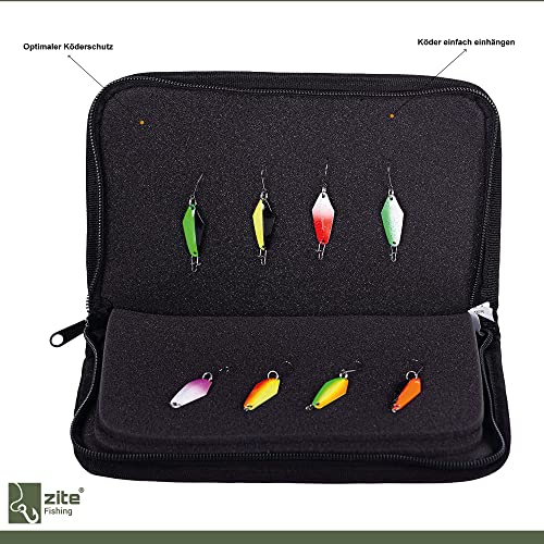 Zite Trout Fishing Bag, Blinker Wobbler & Bait Case, Ultra Light, Polyester, Green, 24 x 14 cm, Additional Pocket - Image 4