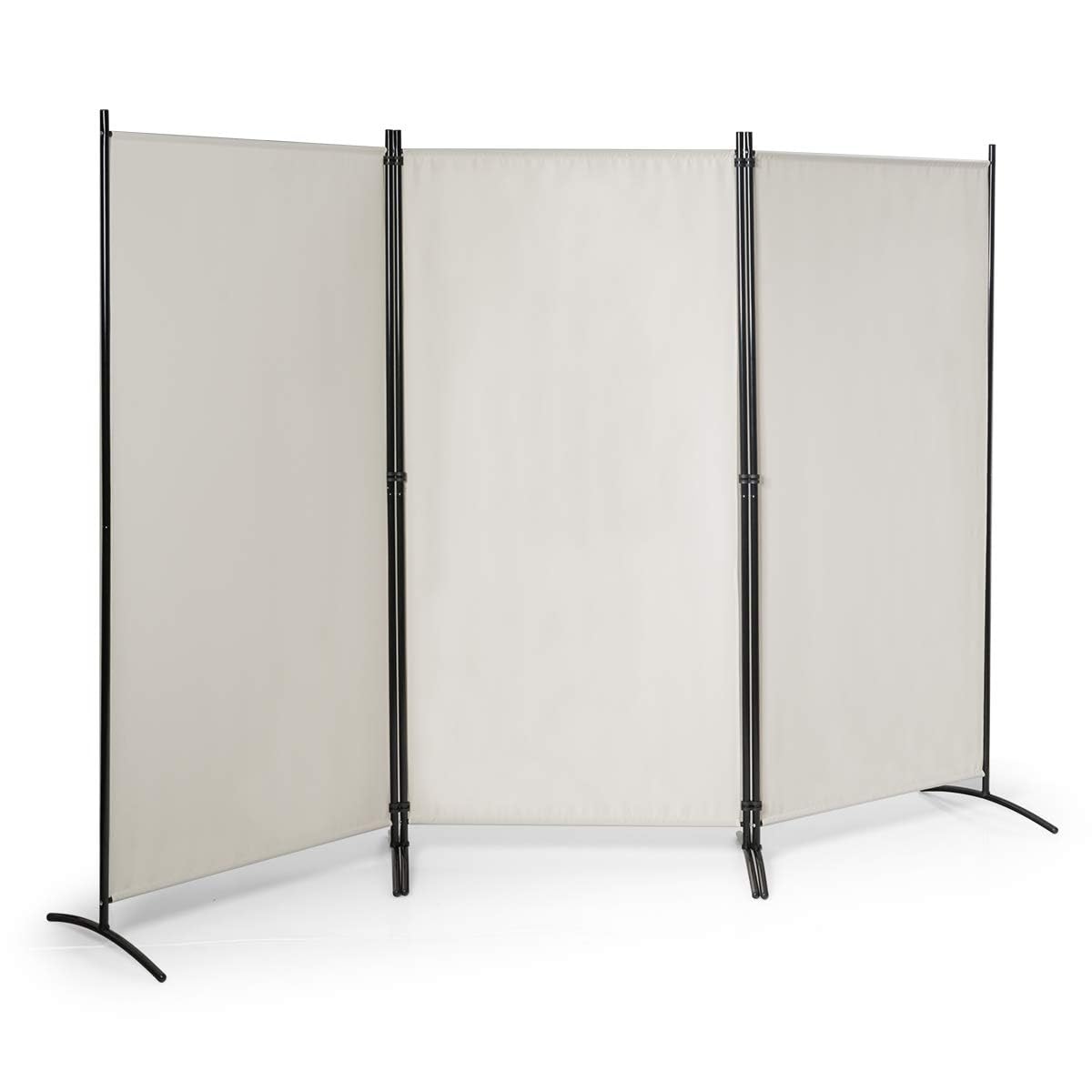 FANTASK 260 x 183 cm, biombo Plegable de 3 Piezas, biombo de Metal y poliéster, Pantalla de privacidad para Interiores, para casa, Oficina, terraza, extraancho