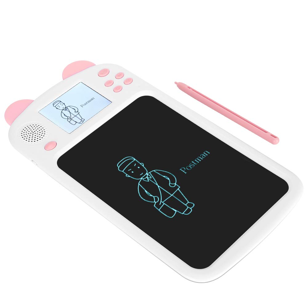 Pizarra LCD para Niños 8.5 Pulgadas Tableta de Dibujo Electrónica con Protección Ocular, Sensible a la Presión, Sin Luz Azul, Transmisión de Voz para Aprender Inglés (PINK)