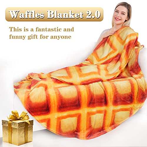 Jorbest Burritos Blanket, Waffles Blanket for Adults and Kids, Double Sided Funny Food Throw Blanket for Everyone, Novelty Gifts for Teens, 285 GSM Soft Flannel Taco Blanket, 71 inches Brown - Thumbnail 2