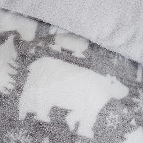 Fusion Arctic Animals Duvet Cover Single Bed Teddy Fleece Winter Bedding (140x200cm), 1 Pillowcase, Polar Bear - Image 4