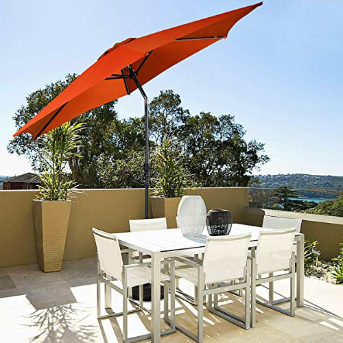 Giantex 9Ft Patio Umbrella Outdoor, Market Table Umbrella W/Push Button Tilt And Crank, 180G Polyester Fabric And Sturdy Ribs, Sun Canopy Umbrellas For Patio Garden Beach Deck Pool #TOP2