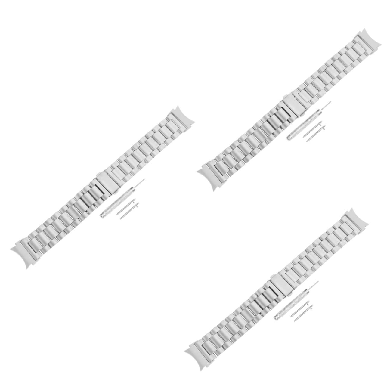 Housoutil Lot De 3 Bracelets Élégants En Acier Inoxydable Pour Montre 4/4 Pour Homme Bracelet De Rechange Accessoires De Montre