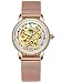 Produktbild Alienwork Automatikuhr Armbanduhr Damen Roségold Metall Mesh Armband Edelstahl Weiss Skelett Glasboden