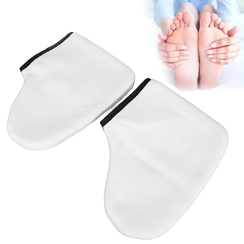 Miniatura 9 de 2 botines de spa de cera de parafina, botines de tratamiento de cera de parafina blanca para tratamiento de cera caliente, material de tela de rizo