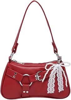 可愛い Y2k バッグ 女性用 美的コケット ショルダーバッグ Y2k ボウパース パール クラッチ ホーボー 脇下 パース ハンドバッグ