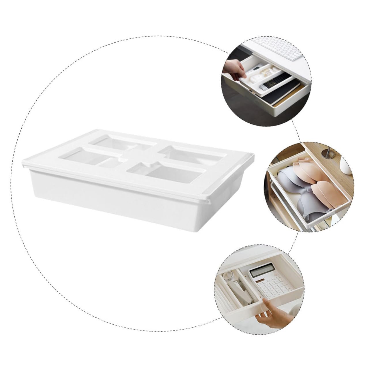 Organizzatore Per Tavolo Separatori Agganciabili Sotto La Scrivania Scatola Porta Oggetti in Plastica Resistente Per Cucina e Ufficio